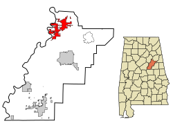 Location in Quận Talladega, Alabama