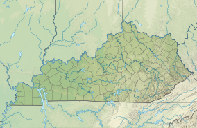 Map showing the location of Mammoth Cave National Park