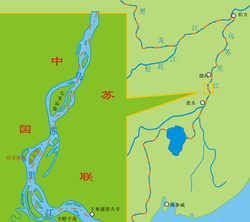 Ostrov Damanskij na čínské mapě