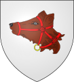 Blason de la ville d'Achères : d'argent à la tête d'ours au naturel emmuselé de gueules et annelé d'or