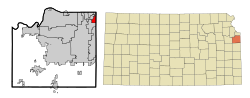 Location within Johnson County and Kansas