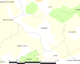 Mapa obce Frémery