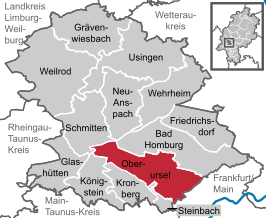 Kaart van Oberursel (Taunus)