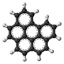 Ball-and-stick model of the Benzo[ghi]perylene molecule