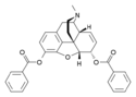 Chemical structure of dibenzoylmorphine.