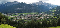 Lienz in the Drava valley, view from the north