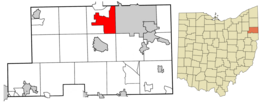 Location of Austintown in Mahoning County and in the State of Ohio