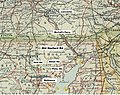 Section of 1883 Thomas Letts "Map of the Eastern United States," showing Old Harford Road extending northeast from Baltimore, Maryland across the Susquehanna River at McCall's Ferry, Pennsylvania to Lancaster, Pennsylvania