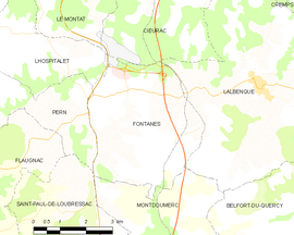 Mapa obce Fontanes