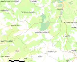 Mapa obce Labastide-Marnhac