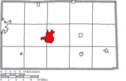 Location of Tiffin in Seneca County