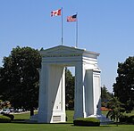 Peace Arch, där 49:e breddgraden möter Stilla havet.