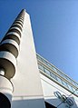 Yrjö Lindegren ja Toivo Jäntti, Helsingin olympiastadion, 1938. Tornin ornamentaalinen parvekesarja.