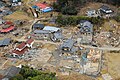 Photo of damage 11 days after the quake and tsunami on the Oshima Island section of Kesennuma, taken from a helicopter attached to the USS Ronald Reagan.