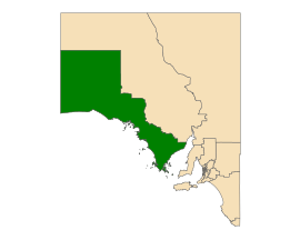 Map of South Australia with electoral district of Flinders highlighted