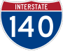 Interstate 140 marker