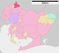 Location of Inuyama in Aichi Prefecture