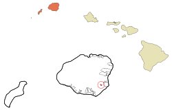 Location in Kauai County and the state of Hawaii