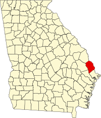 Map of Džordžija highlighting Effingham County