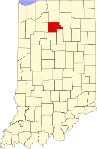 Locatie van Fulton County in Indiana