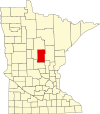 State map highlighting Crow Wing County