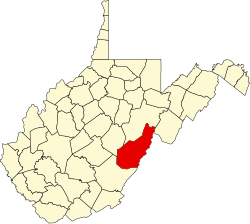 Karte von Pocahontas County innerhalb von West Virginia