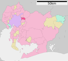 Lokasi Nagakute di Prefektur Aichi