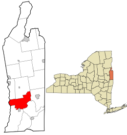 Location in Washington County and the state of New York.