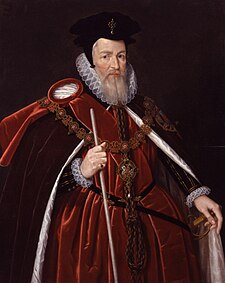 William Cecil na portrétu z doby kolem roku 1585, Národní galerie v Londýně