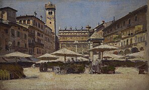 Piazza delle Erbe w Weronie (1900), Muzeum Narodowe w Krakowie