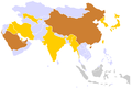 Map of countries' best result in men's Football at the Asian Games