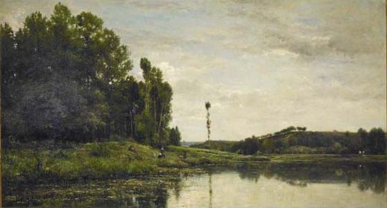 Bords de l'Oise (1863), olje på lerret, 88.9 x 161,3 cm, kunstmuseet i Saint-Louis i Missouri.