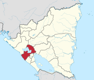 Pozicija departmana na karti Nikaragve