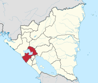 Letak Departemen Managua di Nikaragua