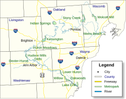 Indian Springs Metropark is located in Huron-Clinton Metroparks