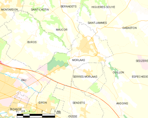 Poziția localității Morlaàs