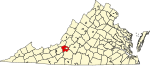 State map highlighting Roanoke County