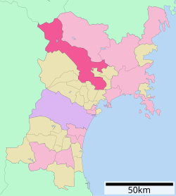 Lokasi Ōsaki di Prefektur Miyagi