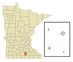 Location of Waldorf, Minnesota