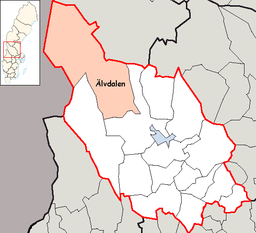 Kort over Älvdalens kommun i Sverige