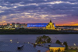 La Punta (Strelka) e stadio Nižnij Novgorod