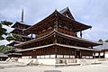 法隆寺的金堂，位於奈良縣生駒郡，建造於7世紀