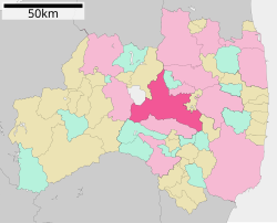 Kōriyaman sijainti Fukushiman prefektuurissa