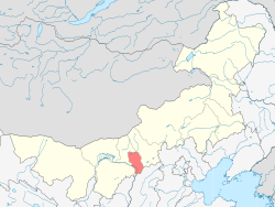 Location of Hohhot City jurisdiction in Inner Mongolia