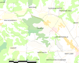 Mapa obce Caumont