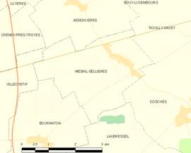 Mapa obce Mesnil-Sellières