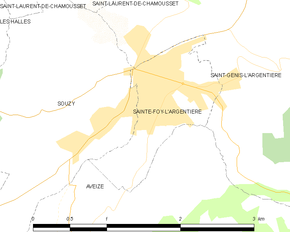 Poziția localității Sainte-Foy-l'Argentière