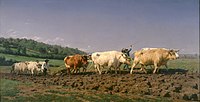 Rosa Bonheur（英语：Rosa Bonheur）在1849年繪製的《Ploughing in the Nivernais（英语：Ploughing in the Nivernais）》