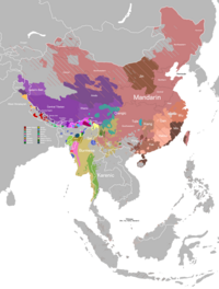 Map of Sino-Tibetan languages