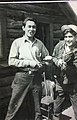 Two men with fiddle and bow, 1945